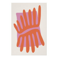 Pink and Orange Leaves Matisse Inspired Abstract