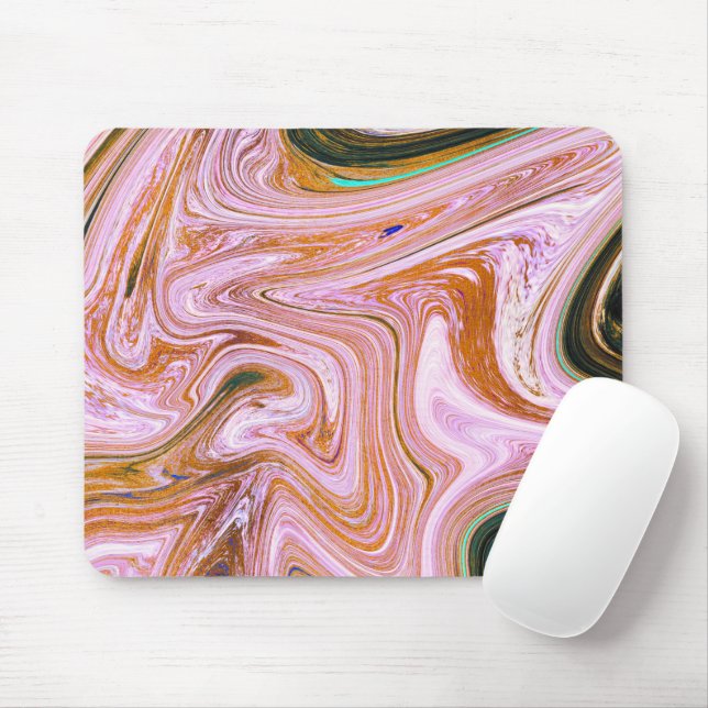 Pink and Orange Marble Mouse Mat (With Mouse)