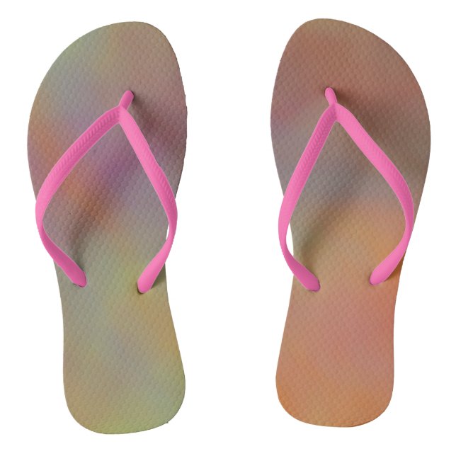 pink and Orange Marble Texture Flip Flops (Footbed)