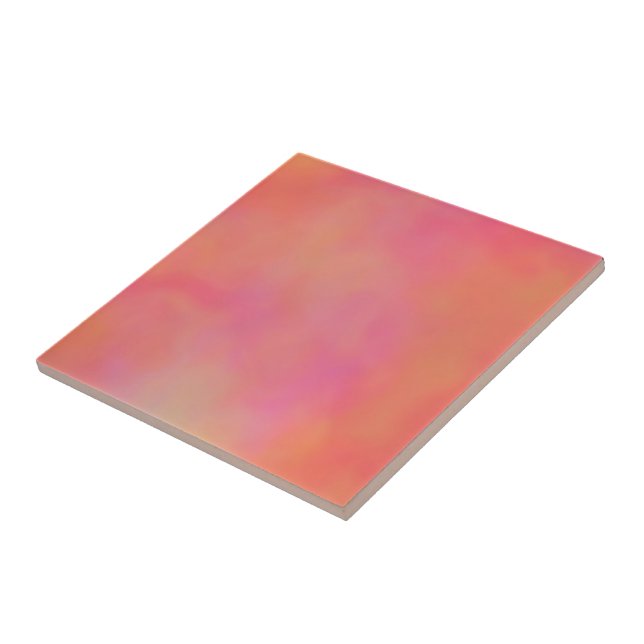 Pink and Orange Marrbled Cloud abstract Tile (Side)