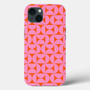 Pink And Orange Mid Century Modern Pattern iPhone 13 Case