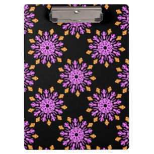 Pink and orange neon flower clipboard