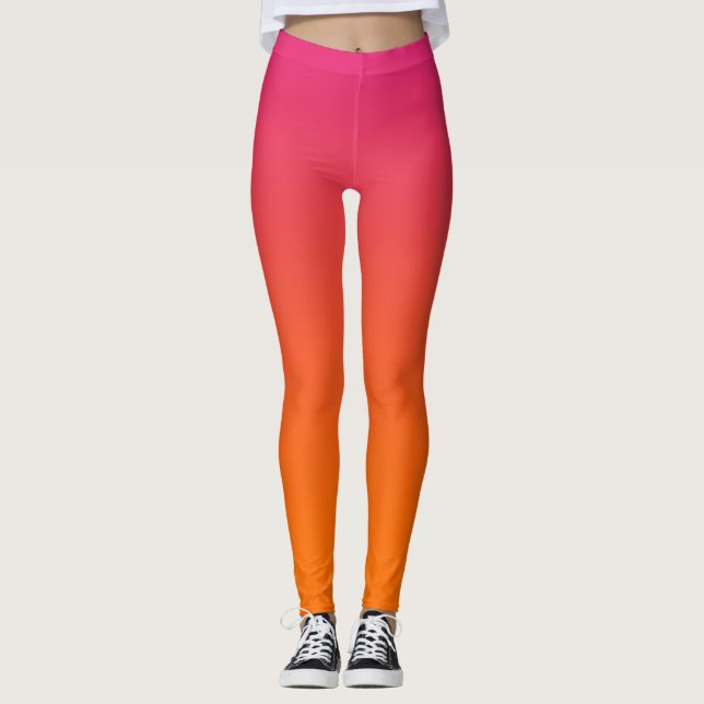 Pink and Orange Ombre Leggings (Front)