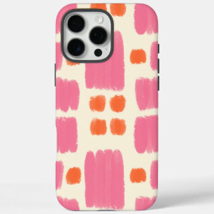 Pink and Orange painted shapes on a Cream backgrou iPhone 16 Pro Max Case