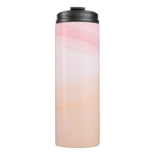 Pink and orange paints thermal tumbler