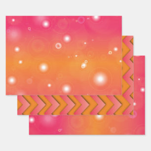 Pink and Orange Pattern Wrapping Paper