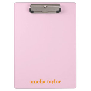 Pink And Orange Personalised Teacher Name Clipboard