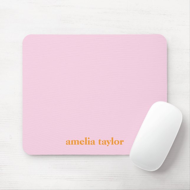 Pink And Orange Personalised Teacher Name Mouse Mat (With Mouse)