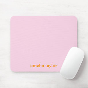 Pink And Orange Personalized Teacher Name Mouse Mat