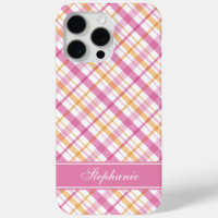 Pink and Orange Plaid Pattern