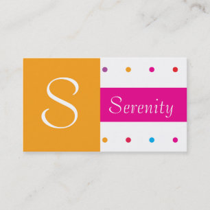 Pink and Orange Polka Dot Classy Fun Business Card