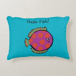 Pink and Orange Polka-Dot Fish Decorative Cushion