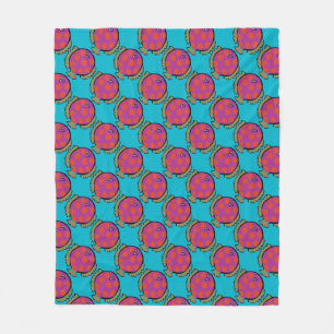 Pink and Orange Polka-Dot Fish Fleece Blanket