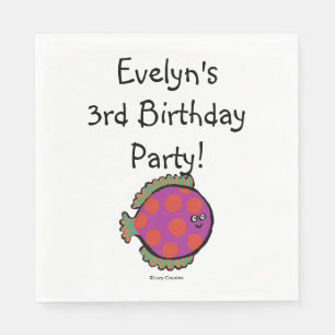 Pink and Orange Polka-Dot Fish Napkin