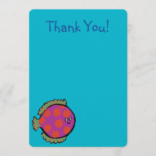 Pink and Orange Polka-Dot Fish Thank You Card