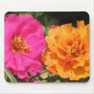 Pink and Orange Portulaca Mouse Mat