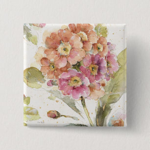Pink and Orange Primrose 15 Cm Square Badge