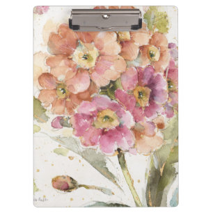 Pink and Orange Primrose Clipboard