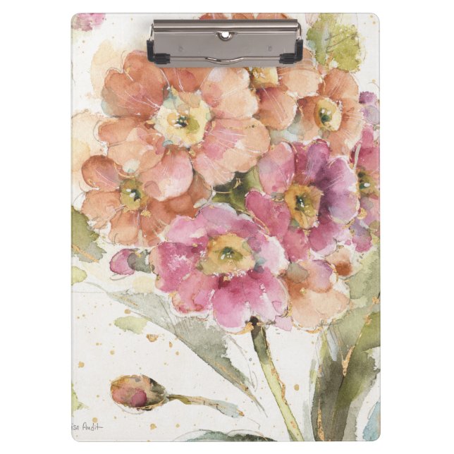 Pink and Orange Primrose Clipboard (Front)