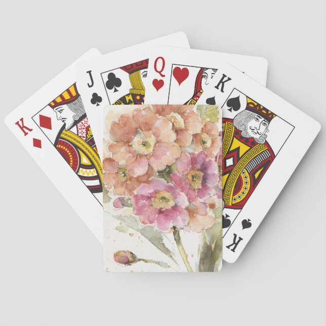 Pink and Orange Primrose Playing Cards (Back)