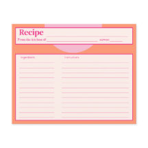 Pink and Orange Recipe Card