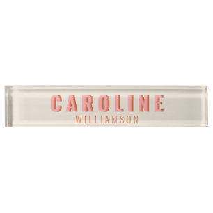 Pink and Orange Retro Typography Creative Modern Nameplate