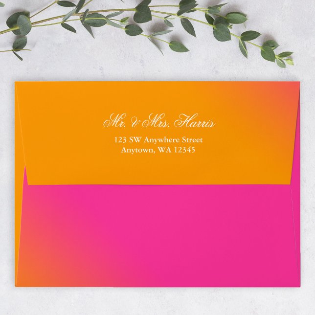Pink and Orange Return Address A7 Envelope (Creator Uploaded)
