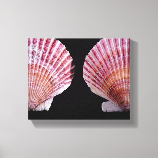 Pink and Orange Scallops Canvas Print (Front)