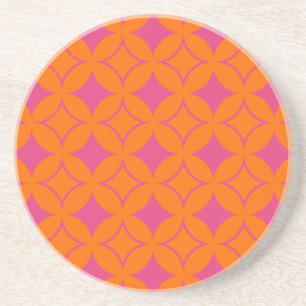 Pink and orange shippo coaster