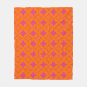 Pink and orange shippo fleece blanket