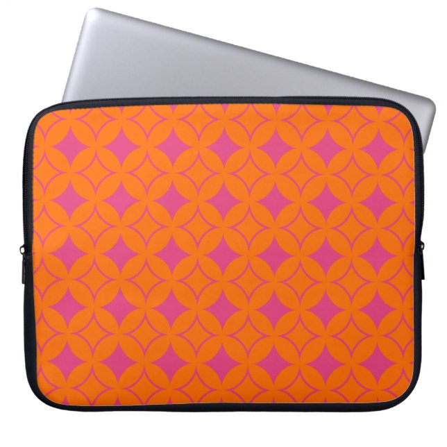 Pink and orange shippo laptop sleeve (Front)