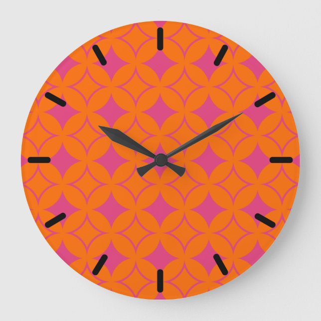 Pink and orange shippo large clock (Front)