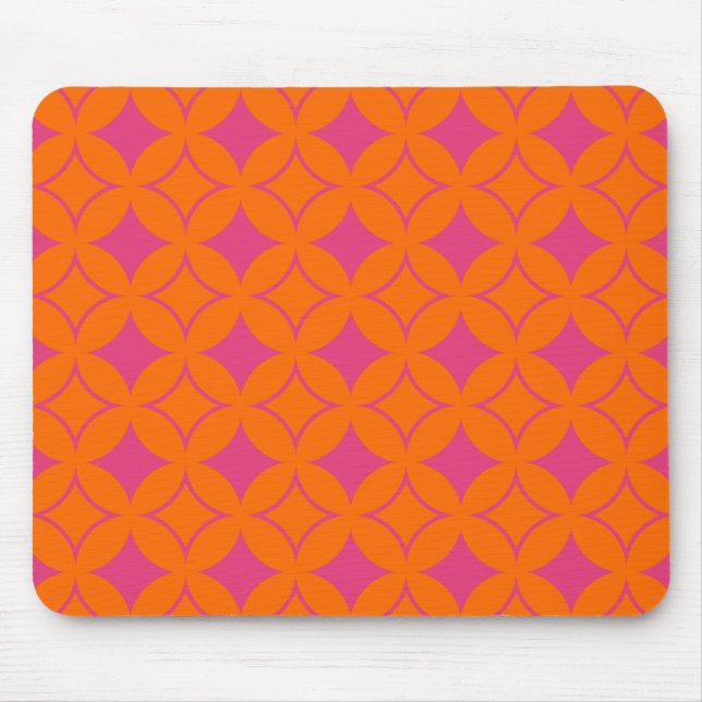 Pink and orange shippo mouse mat (Front)