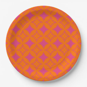 Pink and orange shippo paper plate