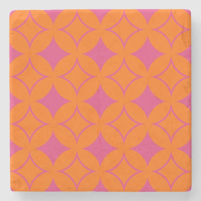 Pink and orange shippo stone coaster (Front)