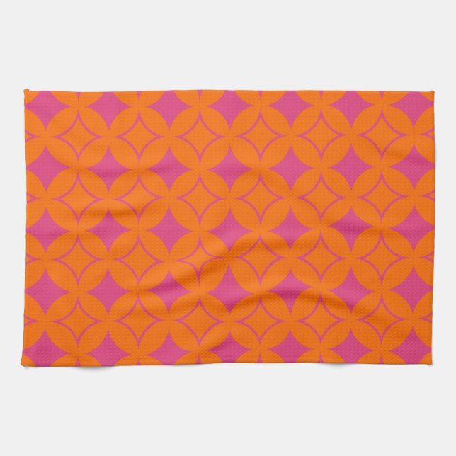 Pink and orange shippo tea towel (Horizontal)