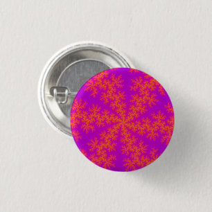 Pink and Orange Snowflake 3 Cm Round Badge