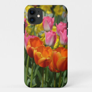 Pink and orange spring tulips iphone 5 case