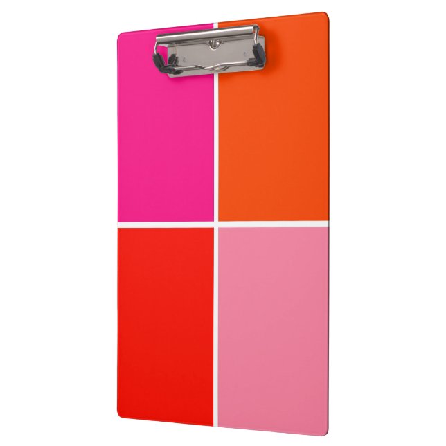 Pink and Orange Squares Clipboard (Left)