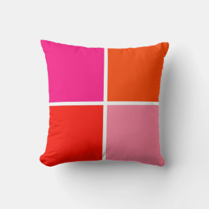 Pink and Orange Squares Cushion