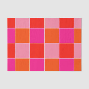 Pink and Orange Squares Tissue Paper