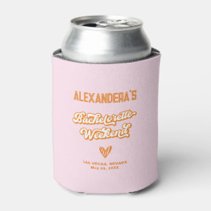 Pink and Orange Summer Bachelorette  Can Cooler