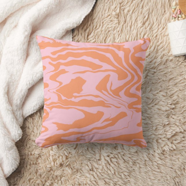 Pink and Orange Tiger Stripes Cushion (Blanket)