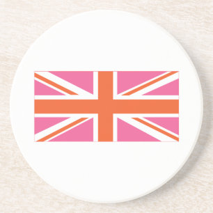 Pink and Orange Union Flag Coaster