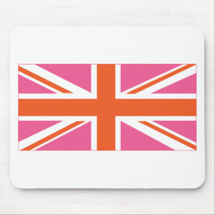 Pink and Orange Union Flag Mouse Mat