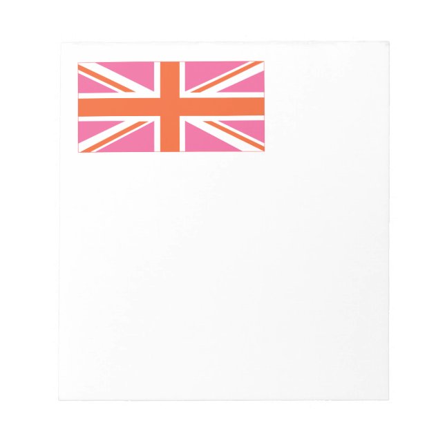 Pink and Orange Union Flag Notepad (Front)