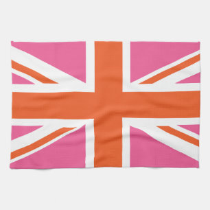 Pink and Orange Union Flag Tea Towel