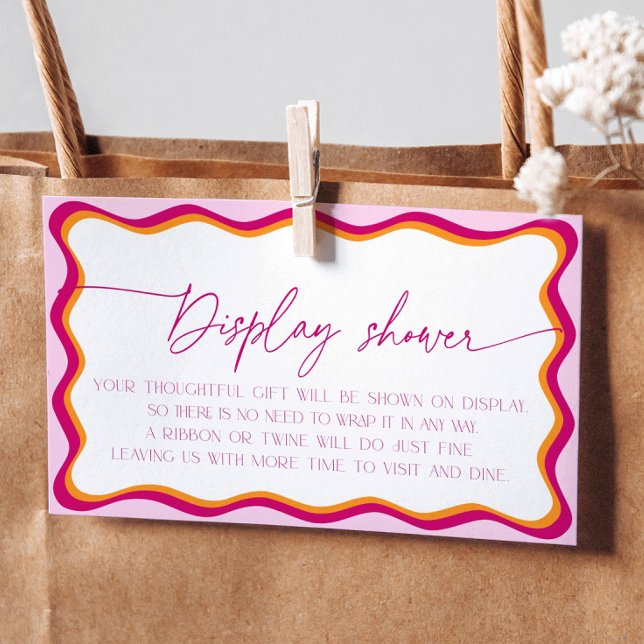 Pink and Orange Unwrapped Gift Bridal Shower Enclosure Card (Creator Uploaded)