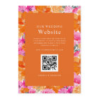 Pink and Orange | Vibrant Garden | QR Code Wedding