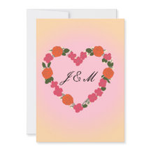Pink and Orange Wedding Floral Heart Crown